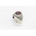 Men's Ring Engraved 925 Sterling Silver maroon zircon stone P 428